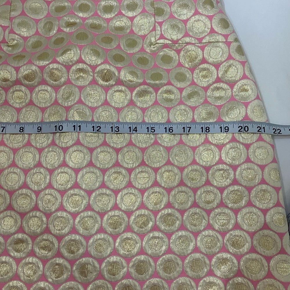 Lilly Pulitzer Pearl Halter Mini Shift Dress Pink Pop Dot Jacquard Metallic 12 - Picture 11 of 12